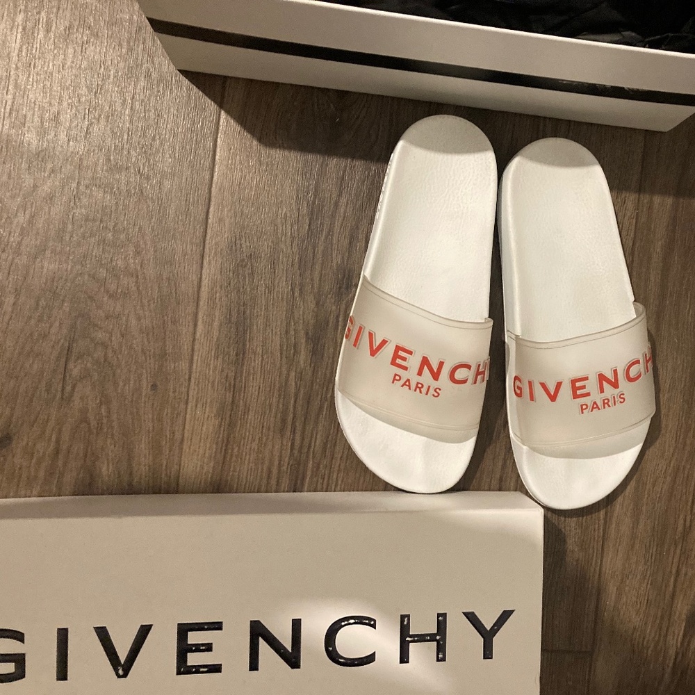 100% Authentic Givenchy Clear rubber slides